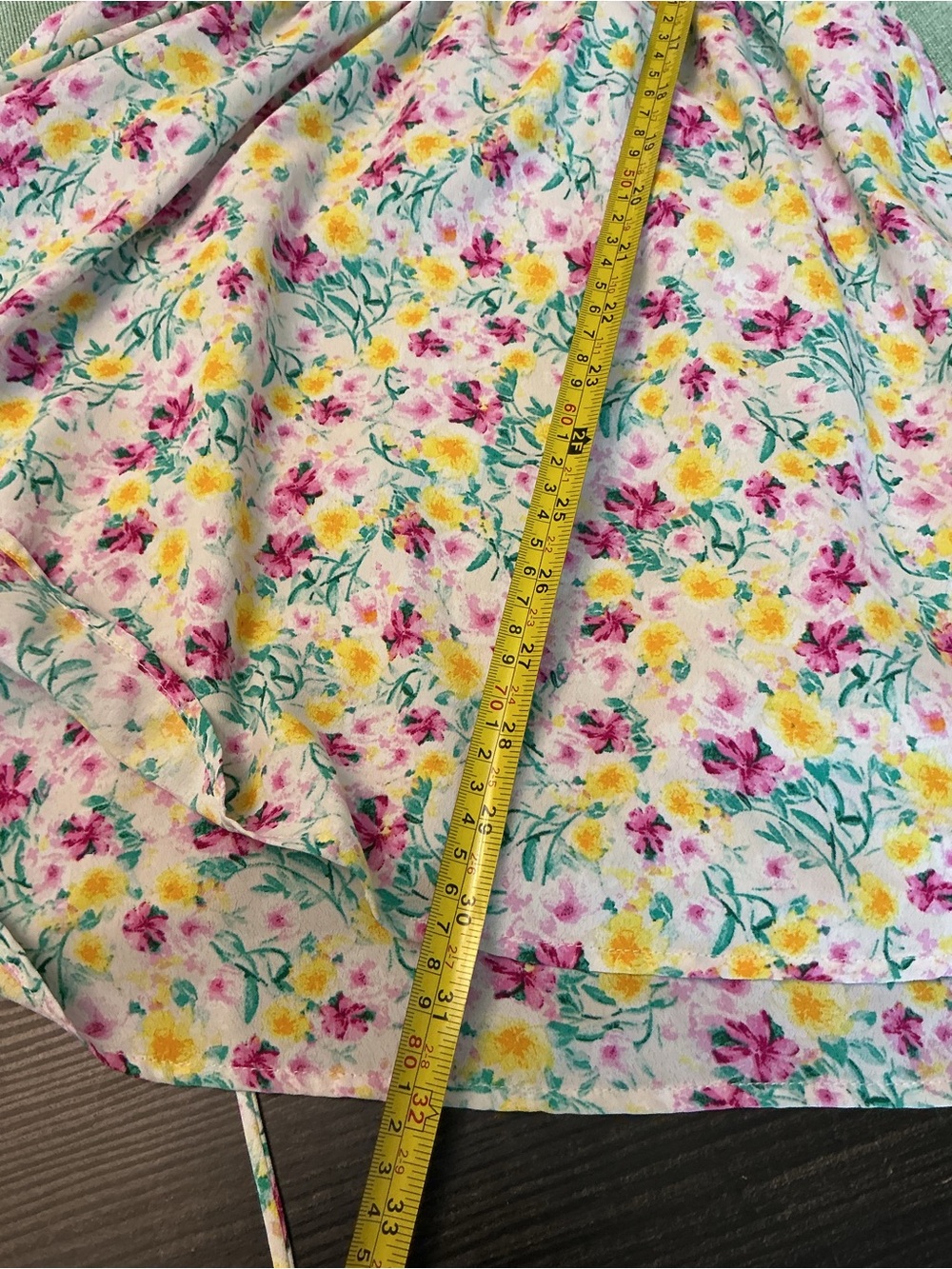 June & Hudson Floral Wrap Mini Dress White Pink Yellow Size S - Picture 11 of 11